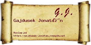 Gajdusek Jonatán névjegykártya